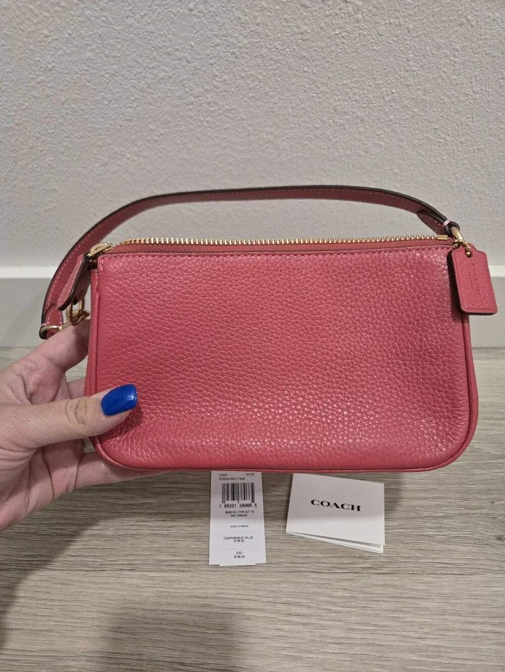COACH Pebble Leather Pink Purse